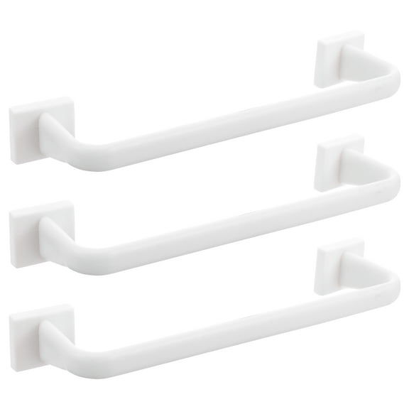 HONMEET Bathroom Towel Holders White 3 Pieces Wall Mounted Towel Rack Organizer 11.73 x 2.75 x 2.75 Inches