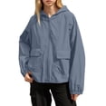 thumbnail image 2 of Nfurl UV Protection Jacket for Women Loose Fit Zip up Sun Protection Jacket with Pockets Lightweight Cooling Outdoor Hiking Summer Jackets Navy,Size M, 2 of 5