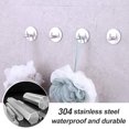 thumbnail image 3 of 4pcs bathroom, kitchen, nail free metal, seamless hook, wall, clothes, hats, stainless steel hook, adhesive hook - style2, 3 of 5