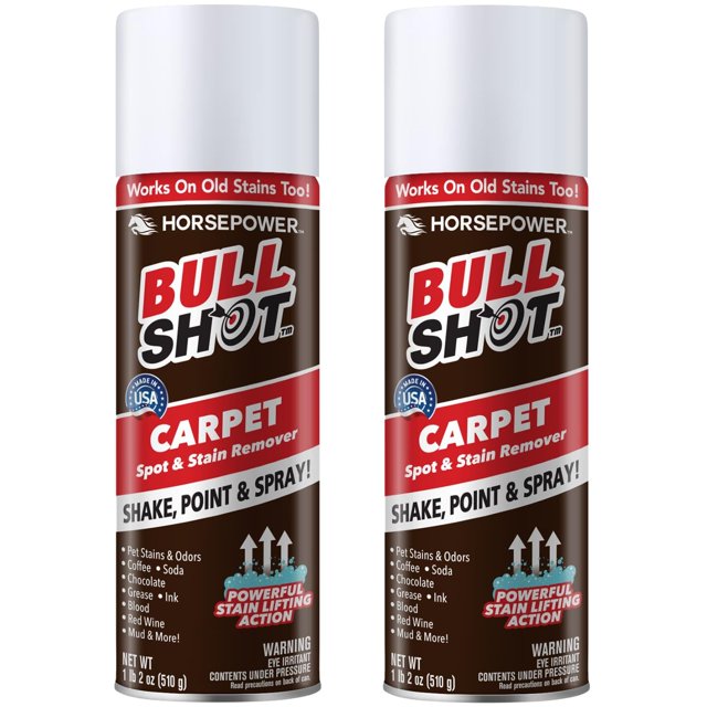 Quitamanchas y removedor de manchas para alfombras Horsepower Bull Shot, paquete de 2