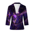 thumbnail image 5 of Pounoo Womens 3/4 Sleeve Deep V Neck Floral Print Blouses Elegant Flower Pattern Slim Fit Breathable Office Casual Tops Spring Summer Work Fashion Outfits Gift, 5 of 6