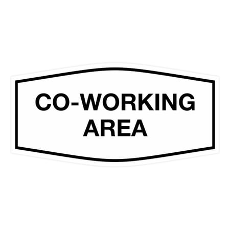 Signs ByLITA Fancy Co-Working Area Sign (White) - Large