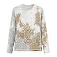 thumbnail image 4 of Kddylitq Shirts For Women Long Sleeve Fall White Cute Printed Pullover Long Sleeve Winter Shirts For Women Paisley Crew Neck Graphic Tops Oversized Fall Western Plus Size Shirts 2XL, 4 of 4