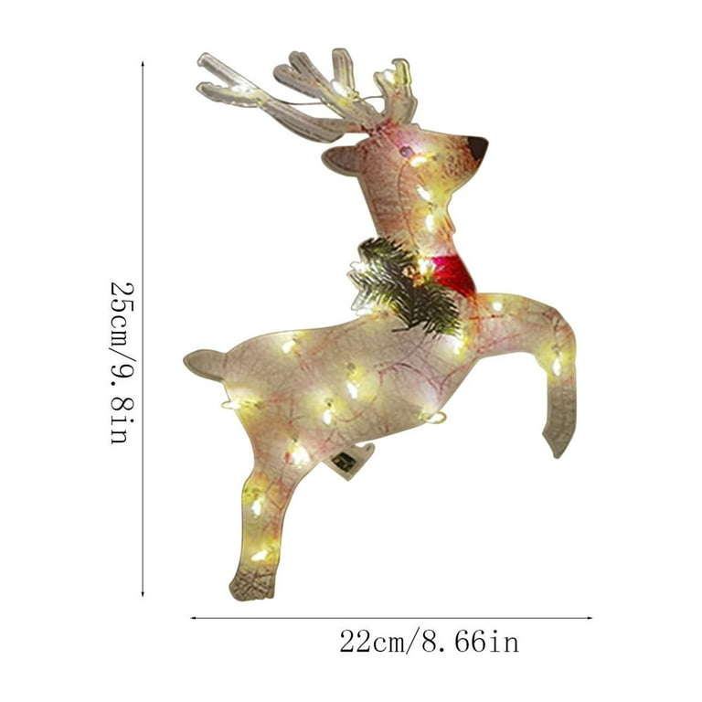 SAICO LED Lichterbaum Deer In Forest Tree Battery Operate Works Wood  Christmas