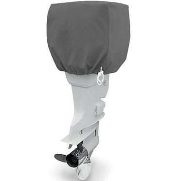 NEH Trailerable Outboard Boat Motor Engine Cover Up to 25 Horsepower - Gray Heavy Duty Water Resistant Thick Polyester Fabric