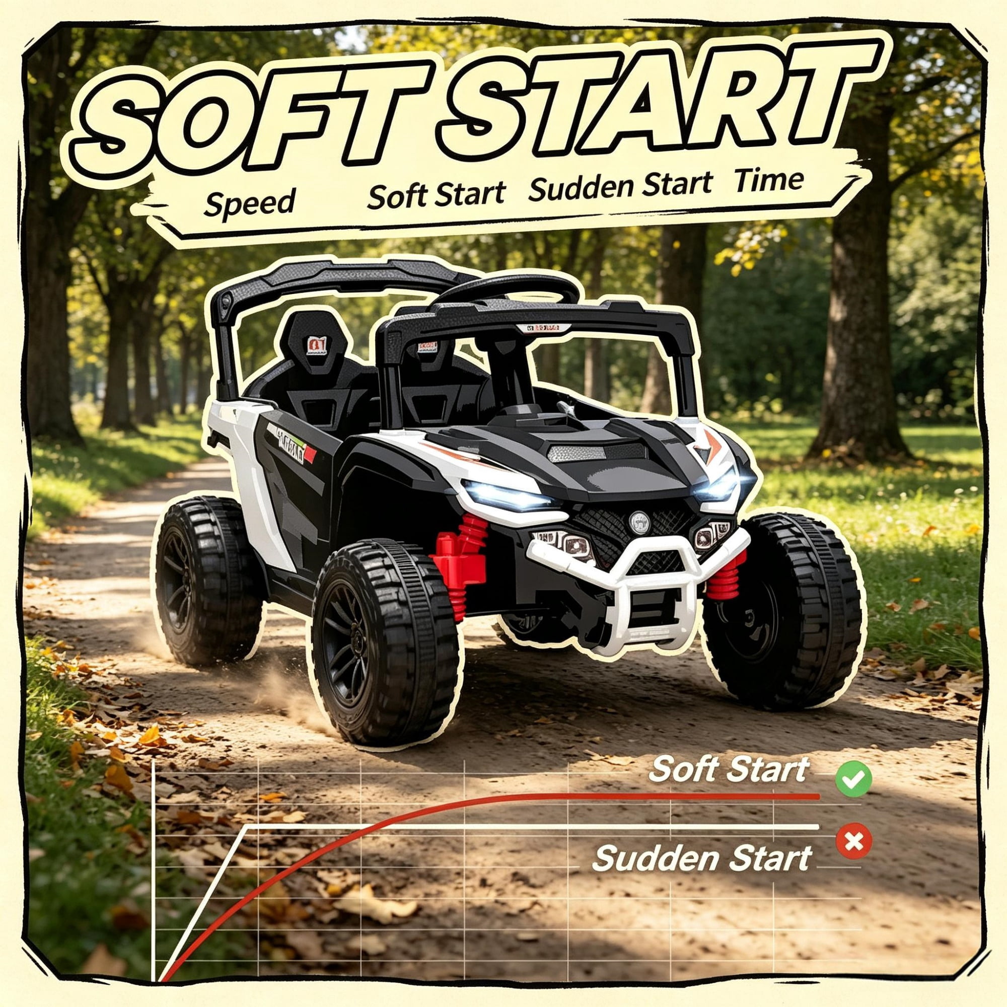 12V Electric Kids UTV Ride On Truck: Battery Powered with Rear Suspension, Parental Remote for Toddlers 3-5Y, White