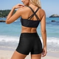 thumbnail image 5 of DHFJKG Tankini Swimsuits For Women 2026 Tummy Control Bathing Suits With Shorts 3 Piece Criss Cross Swimwear Trendy Beachwear, 5 of 8