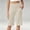 Beige, variant on Women's High Waisted Shorts, Cross Waist V Waistband capris for women with pockets Knee Length Bermuda Shorts Stretchy Fabric for Workout Gym Running Yoga Daily Wear, Beige L