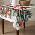 thumbnail image 4 of Beige Christmas Table Cloth Waterproof Tablecloths, Gnomes Xmas Tree Poinsettia Eucalyptus Tablecloth Dining Table Cover for Kitchen Party Tabletop Outdoor, Square Tablecloth 60x60 Inch, 4 of 9