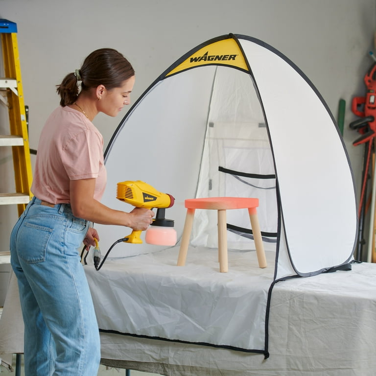 Portable Paint Booth, Larger Spray Paint Tent with Built-in Floor & Mesh  Screen