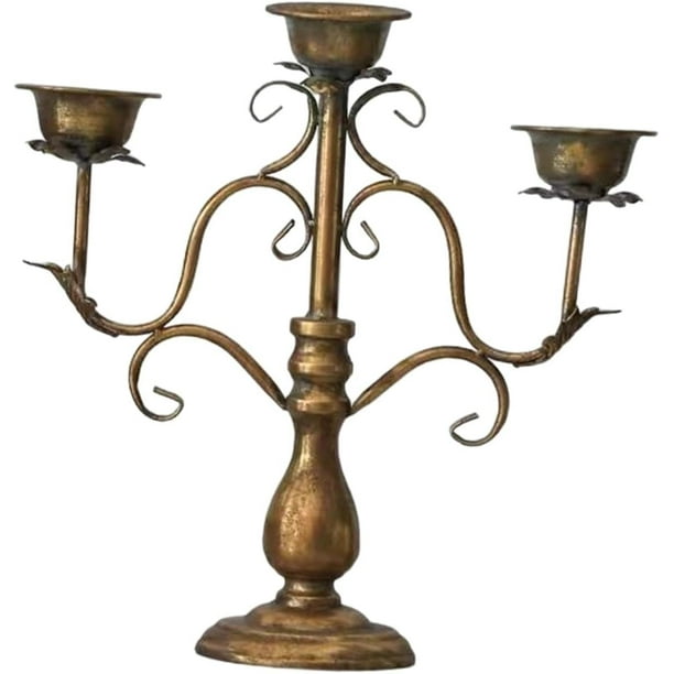Retro Candle Holder Candle Stand Metal Candelabra Cast Iron Rustic