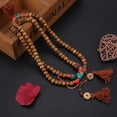 thumbnail image 3 of Rosario tibetano 108 cuentas naturales oración Buda budista pulsera elástica, 3 of 6