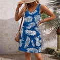 thumbnail image 4 of Tauxra Casual Dress for Women, Sleeveless V-Neck with Pocket, Lightweight Summer Beach Dress in Floral Print, Regular Length, 4 of 7