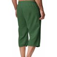 thumbnail image 4 of Pantalones de Lino Casual Suelto Cortado, Color Sólido Cordón Mezcla de Algodón para el Uso Diario, 4 of 8