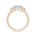 thumbnail image 2 of ANGARA Natural Square 1.35 ct Aquamarine and Diamond Three Stone Ring in 14K Rose Gold for Women (Size-7mm) | March Birthstone, Anniversary, Jewelry Gift for Women | Natural Aquamarine Ring, 2 of 9