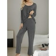 thumbnail image 3 of Womens 2 Piece Pajama Sets, Long Sleeve Tops with Comfy Pants, Ladies Pjs Sets with Pockets, 3 of 5