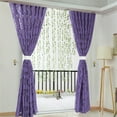 thumbnail image 3 of Lilixerw 1 PCS Leaf Pattern Window Curtain,Embroidered Farmhouse Scarf Valances Curtain for Living Room,Bedroom,Balcony,Purple, 3 of 4
