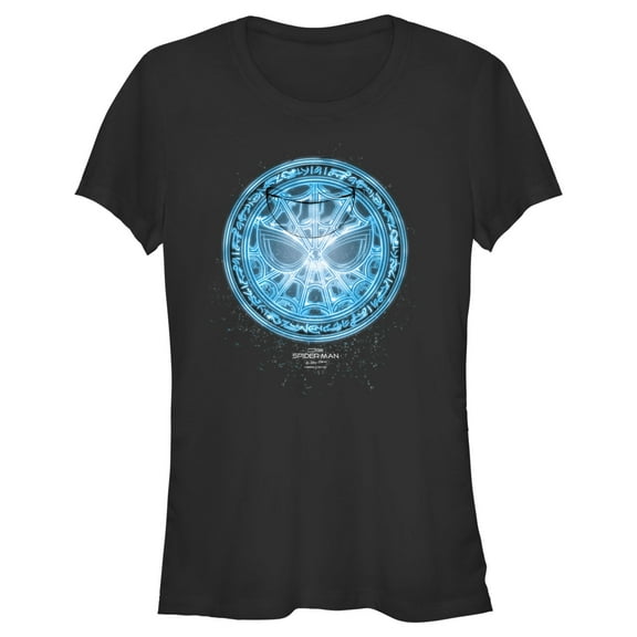 Junior's Marvel Spider-Man: No Way Home Blue Spidey Rune  Graphic Tee Black Small