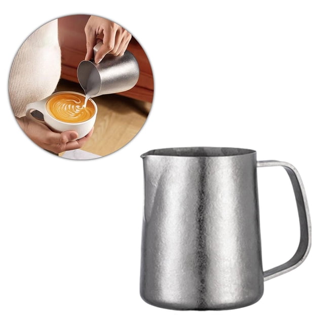 Jarra para espumar leche, jarra para leche, repuestos para máquinas de espresso, de café, suministros para cafeterías, recipiente para tazas 450 ml
