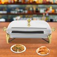 thumbnail image 5 of 2.9L Gold Stainless Steel Chafing Dish With Warmer Buffet Trays Rectangle Chafer, 5 of 18