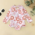 thumbnail image 2 of MIASHUI Girls Long Sleeve One Piece Swimsuits Floral Printing Ruffles Bowknot Bathing Suit,Pink,4-5 Years, 2 of 8