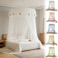 thumbnail image 1 of pstuiky French Princess Dome Mosquito Net Canopy High-Density Mesh Ceiling-Mounted 78.74X78.74 Inch Bed Canopy, 1 of 7
