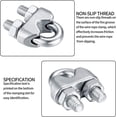 thumbnail image 3 of Bridas para cables M8, bridas para cables de alambre de acero inoxidable, clip de pernos en U para cables, para conectar tendedero con visera - 12 piezas, 3 of 5