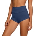 thumbnail image 5 of Kvture Cut Out Yoga Shorts Booty Butt Lifting Scrunch Shorts High Waisted Workout Gym Active Hot Pants Navy XL, 5 of 6