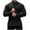 Black, variant on Men's Muscle Dress Shirts Slim Fit Stretch Banded Collar Wrinkle-Free Long Sleeve Casual Solid Color Button Down Athletic T-Shirt Tops Black L