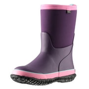 MCIKCC Kids Waterproof Rubber Rain/Snow Boots for Toddler Boys & Girls, Purple/Pink, 3