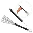 thumbnail image 2 of 2pcs Retractable Loop End Metal Steel Wire Strands Drum Brushes Sticks, 2 of 7