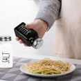 thumbnail image 5 of PECULA 2 Pack Salt and Pepper Shakers Set, Glass Salt Shaker with Stainless Steel Lid, Modern and Cute Farmhouse Salt and Pepper Set (Black and White), 5 of 7