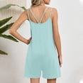 thumbnail image 4 of Women's Rompers Coverup Sleeveless Spaghetti Strap Wide Leg Bathing Jumpsuits Beach Summer Relaxed Fit Overalls with Pockets, 4 of 5