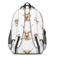 thumbnail image 3 of Highland Cow and Hat Print Backpack for School, Cute School Bag with Adjustable Shoulder Straps and Padded Back, 16.9"x12.6"x5.9", 3 of 5