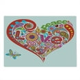 thumbnail image 2 of Groovy Cutting Board, Hippie Heart Shape Colorful Flowers Butterfly Springtime Happy Days Design, Decorative Tempered Glass Cutting and Serving Board, Large Size, Multicolor, by Ambesonne, 2 of 5