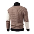 thumbnail image 4 of Men's Turtleneck Color Block Cable Knit Sweater Long Sleeve Pullover Top, 4 of 6