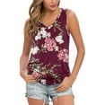 thumbnail image 3 of Airmenty Women's Summer Sleeveless V-Neck T-Shirt Casual Tank Tops Basic Blouse Shirts, 3 of 5