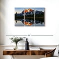 thumbnail image 3 of Elephant Stock Mount Baker Lake Sunset Wall Art - Horizontal Multi Panel Canvas - Living Room Wall Decor - Nature Multi Panel - Gray And Orange Decor - 33" x 20", 3 of 8