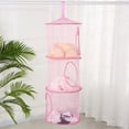 Cuoff Room Decor Bathroom Organizer Stuffed Animal Storage Foldable Stuffed Animal Net, 3