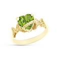 thumbnail image 3 of Heart Shape Simulated Peridot In 14K Yellow Gold Over 925 Sterling Silver Ring Size 4, 3 of 5
