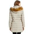 thumbnail image 2 of Orolay Women's Lightweight Quilted Down Jackets Water Resistant Slim Winter Coat Beige XL, 2 of 5