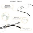 thumbnail image 2 of LifeArt Blue Light Blocking Glasses,Computer Reading Glasses,Alloy Rimless Frame,Stylish for Men&Women(Silver,+1.50 Magnification), 2 of 5