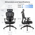 thumbnail image 2 of MotionGrey Mellow Mesh Ergonomic OfficeChair with Adjustable Armrest High Mesh - Desk Computer Chairs Perfect for Home Gaming And Commercial Offices - Black, 2 of 12
