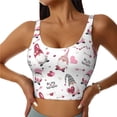 thumbnail image 1 of Fotbe Valentine's Day gnomes Sujetador Deportivo Largo sin Aros para Mujer con Almohadillas y Soporte Medio, Transpirable y Absorbente, Camiseta Tipo Chaleco o Tank Top-Large, 1 of 8