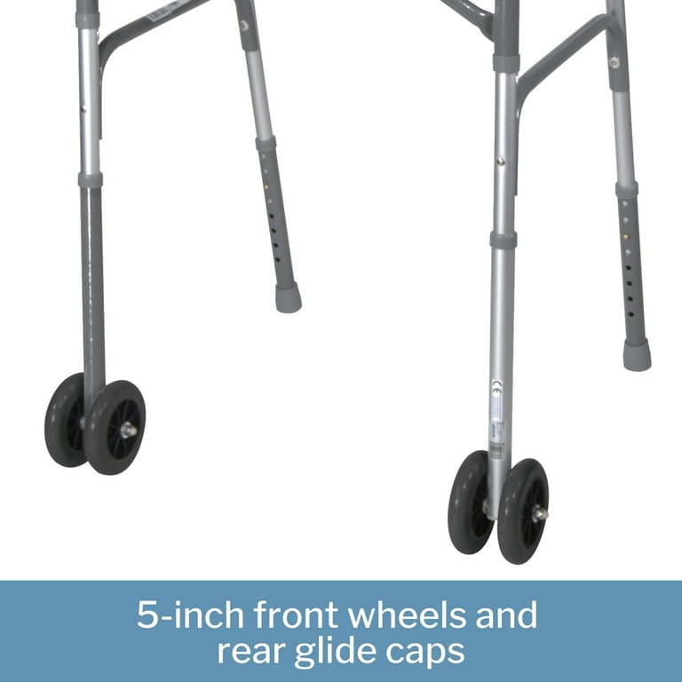 McKesson Steel Folding Walker, 500 lbs Weight Capacity, Adjustable