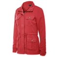 thumbnail image 6 of MixMatchy Women's Color Tencel Zip Up Snap Button Safari Military Anorak Utility Jacket with Pockets, 6 of 7