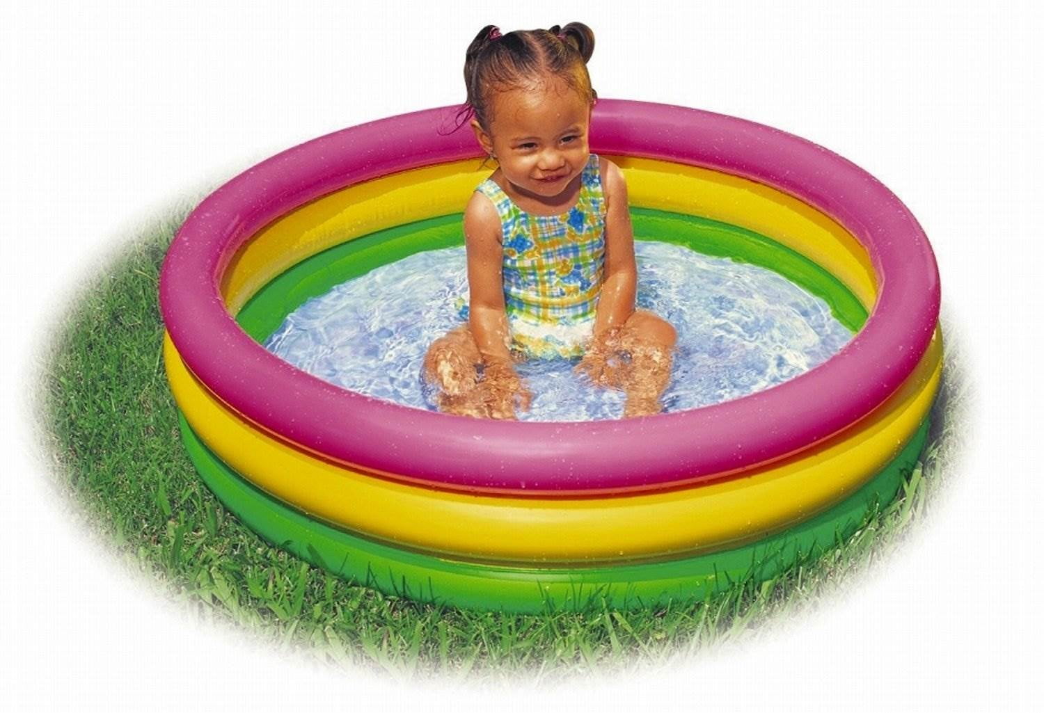 Intex Sunset Glow Inflatable Colorful Baby Pool, Multicolored(3 Pack)