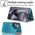 thumbnail image 2 of Design for Galaxy S24 Ultra Case with Credit Card Holder Slot PU Leather Wallet Phone Cases Stand Kickstand Durable Shockproof Protective Cover for Samsung S24U Women Men 6.8 inch Blue, 2 of 14