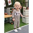 thumbnail image 3 of Cjfdfy Newborn Baby Boy Girl Game Day Fall Outfits Football Embroidery Waffle Striped Long Sleeve Jumpsuit Infant Cute My First Football Season Fall Winter Outfit, 3 of 9