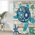 thumbnail image 2 of 60x72 Inch Shower Curtains for Bathroom Sea Turtle Coastal Fabric Bath Curtain Decor Summer Beach Starfish Nautical Waterproof Restroom Curtains Shower Set Accessories with 12 Hooks 60 Inch, 2 of 6